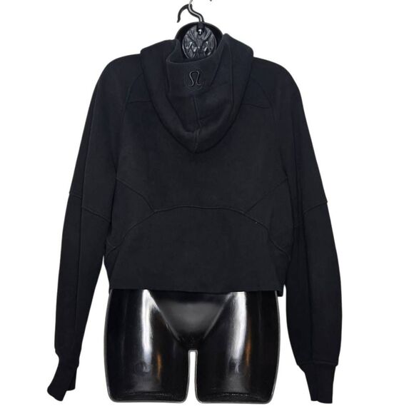 Lululemon Women's XS/S Scuba Oversized Half-Zip Hoodie Cropped Black - Picture 2 of 4